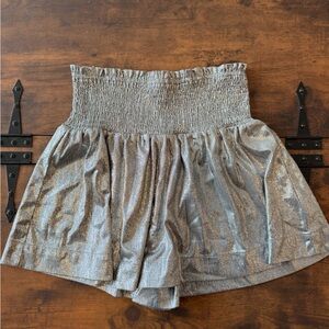 TCEC Metallic Silver Skater Skirt